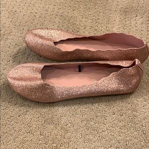 Pink glitter flats